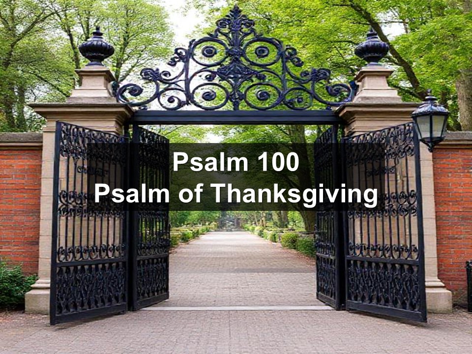 Psalm 100: Psalm for Thanksgiving